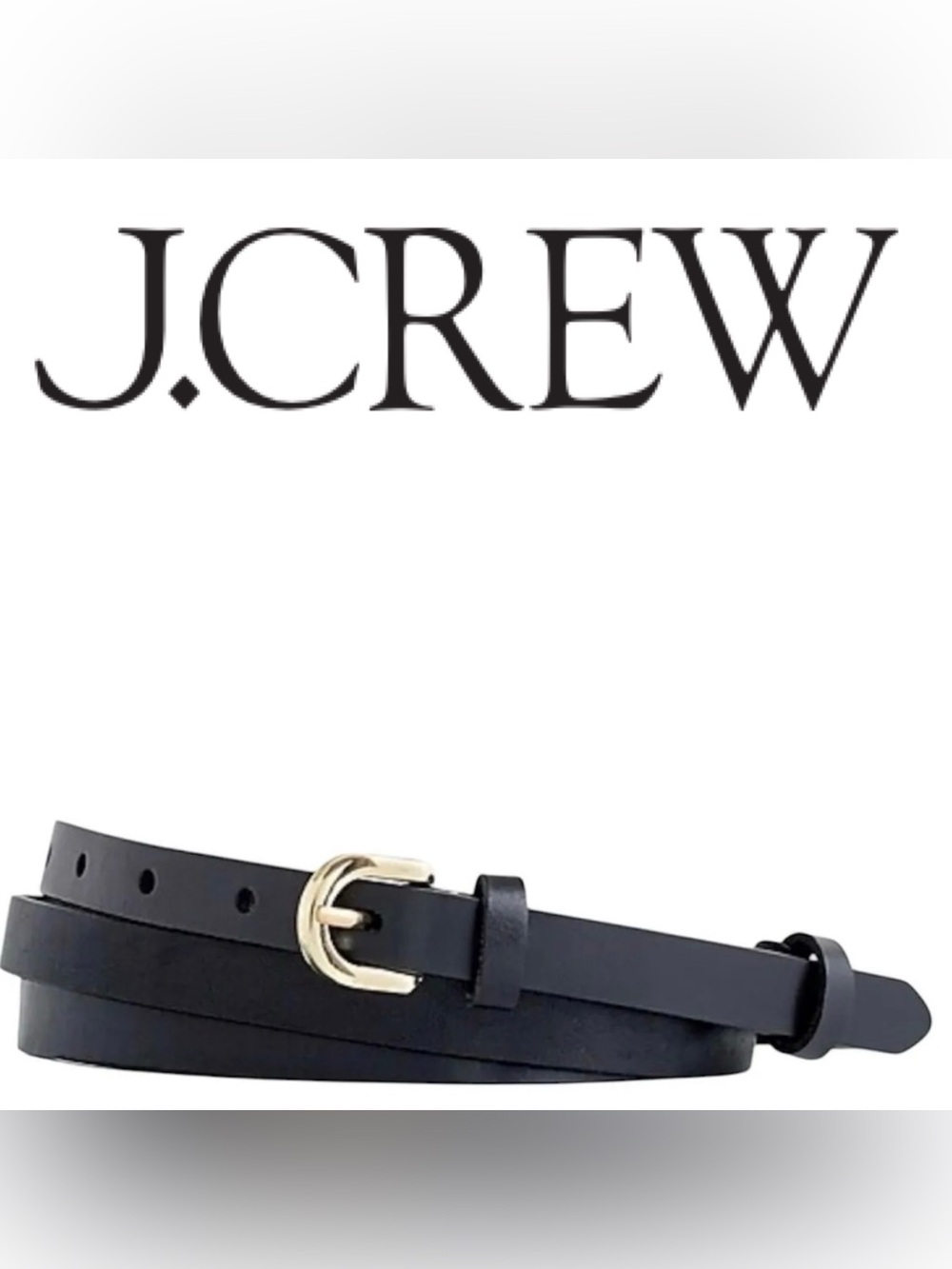 J. CREW Women’s Slim Trouser Leather Belt in Black size Large